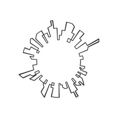 real estate modern city building line vector template