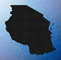 Tanzania geometric map. Stencil shape of Tanzania in low poly style. Modern country vector illustration.