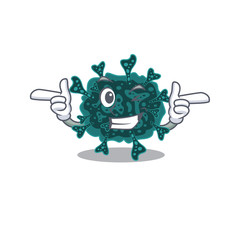 Cartoon design concept of herdecovirus with funny wink eye