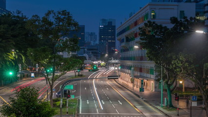 Old Hill Street Police Station historic building in Singapore night to day timelapse.