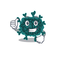 Herdecovirus cartoon character design making OK gesture