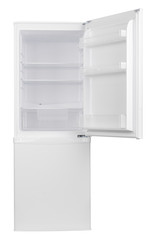 Refrigerator Isolated on White Background. Modern Kitchen and Domestic Major Appliances