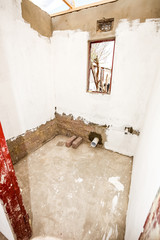 Interior rooms while building and painting a small low cost house in Soweto