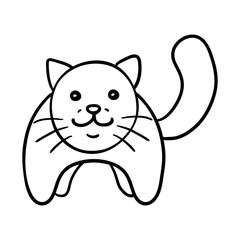 Vector Outline Character - Cat