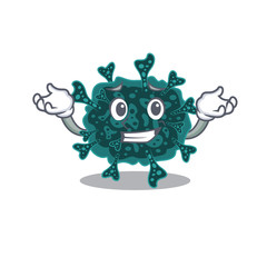 A picture of grinning herdecovirus cartoon design concept