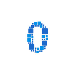 Vector Logo Number Blue Blocks Cubes 0
