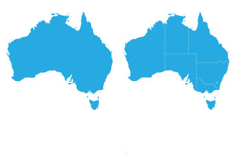 Map - Australia Couple Set , Map of Australia,Vector illustration eps 10.
