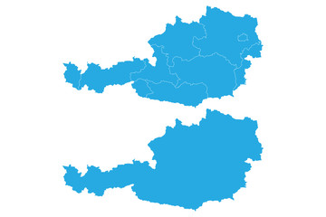 Map - Austria Couple Set , Map of Austria ,Vector illustration eps 10.