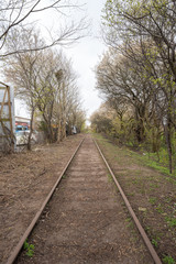 Fototapeta premium Train track in denmark. closeup rust on the tracks