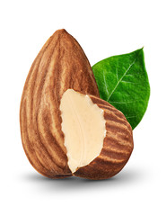 Almonds isolated on white