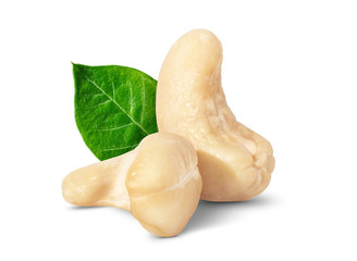 Cashew nuts isolated on white background
