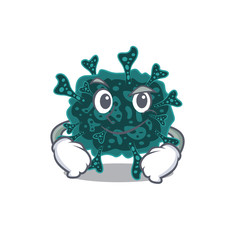 A mascot design of herdecovirus having confident gesture