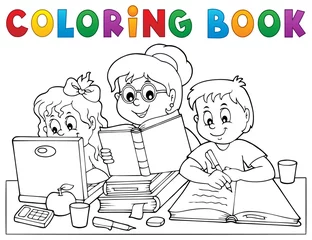 Photo sur Plexiglas Pour enfants Livre de coloriage enseignement à domicile image 1