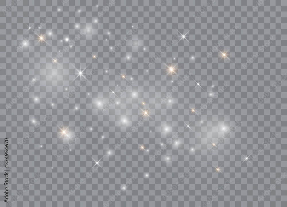 Poster light glow effect stars. vector sparkles on transparent background. christmas abstract pattern. spar