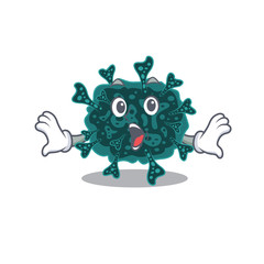Cartoon design style of herdecovirus has a surprised gesture