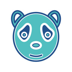 panda head icon design, flat style trendy collection