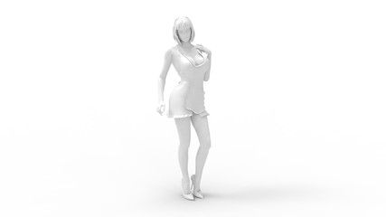 3D rendering of a sexy seductive woman posing standing multiple views