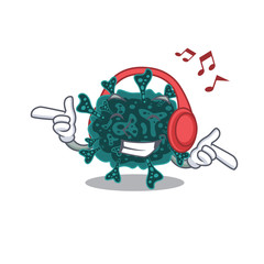 Herdecovirus Cartoon design in concept listening music