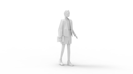3D rendering of a person holding a book walking standing posing
