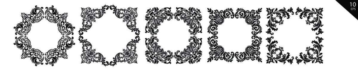 Vector Vintage Baroque card. Vector Ornamental frame.