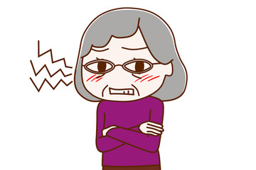イライラする高齢の女性