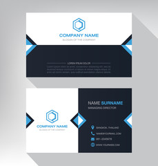 Modern. vector business card template. design blue and white color