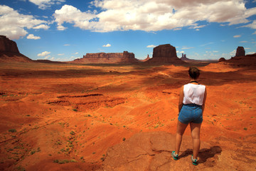 Utah/Arizona / USA - August 05, 2015: The Monument Valley Navajo Tribal Reservation landscape, Utah/Arizona, USA