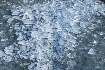 Crushed ice background in nature