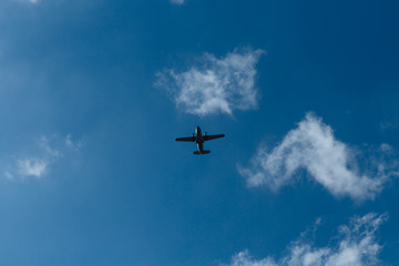 Airplane in the sky.