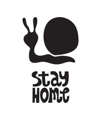 Vector Stay Home slogan