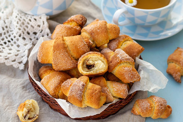 Sweet crescent rolls stuffed with chocolate