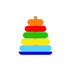 colorful pyramid boy toy on white background