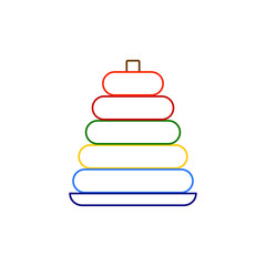 colorful pyramid boy toy on white background