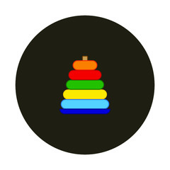 colorful pyramid boy toy on white background