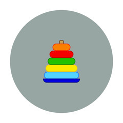 colorful pyramid boy toy on white background