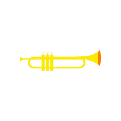 trumpet air instrument on white background