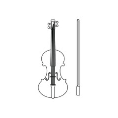 Naklejka premium violin string instrument on white background