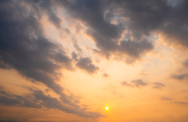 Sunset sky for background or sunrise sky and cloud at morning.