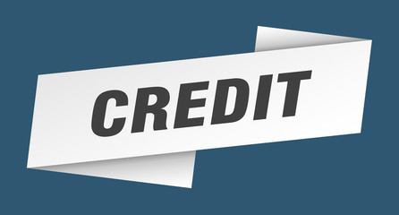 credit banner template. credit ribbon label sign