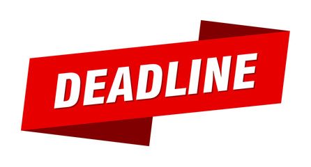 deadline banner template. deadline ribbon label sign