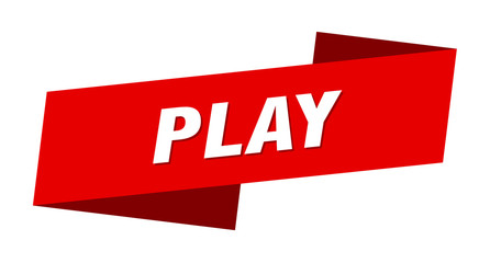 play banner template. play ribbon label sign