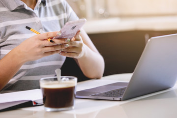 Remote work at home during quarantine.