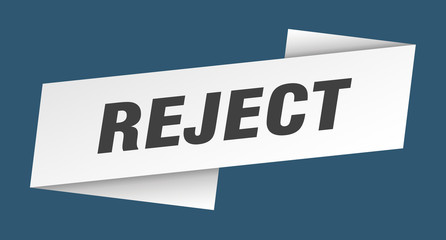 reject banner template. reject ribbon label sign