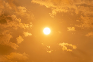 The sun in the yellow sky