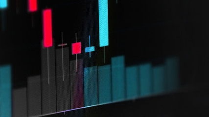 financial graph chart display photo selective focus exchange trading business success concept crisis