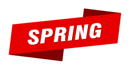 spring banner template. spring ribbon label sign