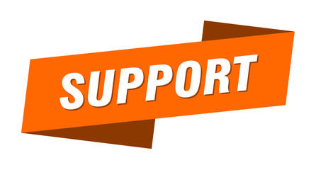 support banner template. support ribbon label sign