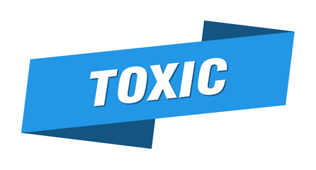 toxic banner template. toxic ribbon label sign