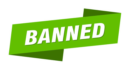banned banner template. banned ribbon label sign