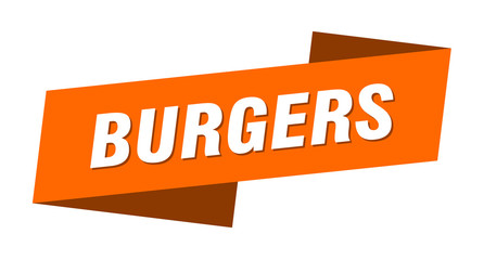 burgers banner template. burgers ribbon label sign